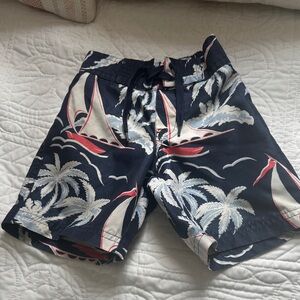 Janie and Jack Navy Sailboat Swim Shorts 2T